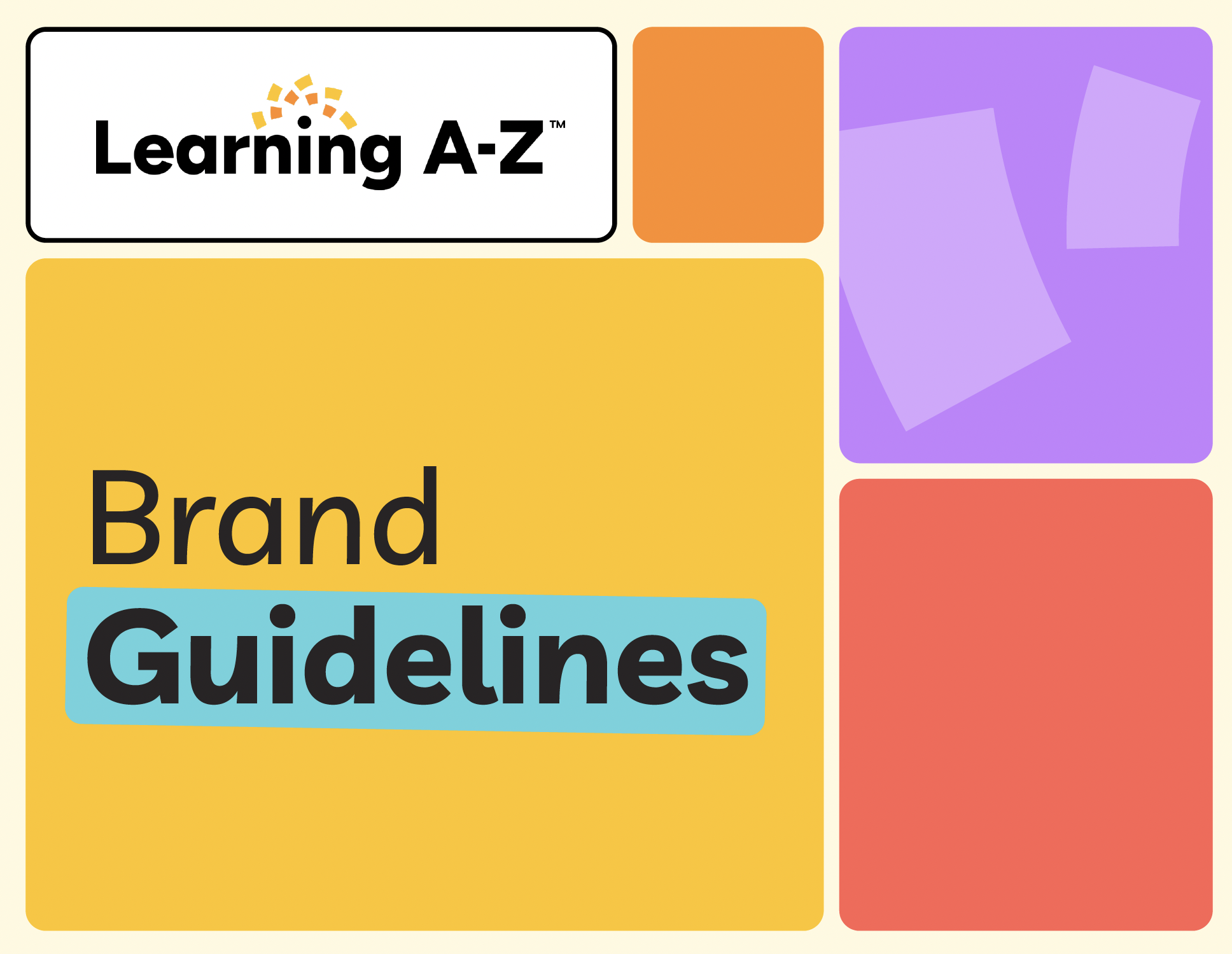 Learning A-Z brand guidelines spread