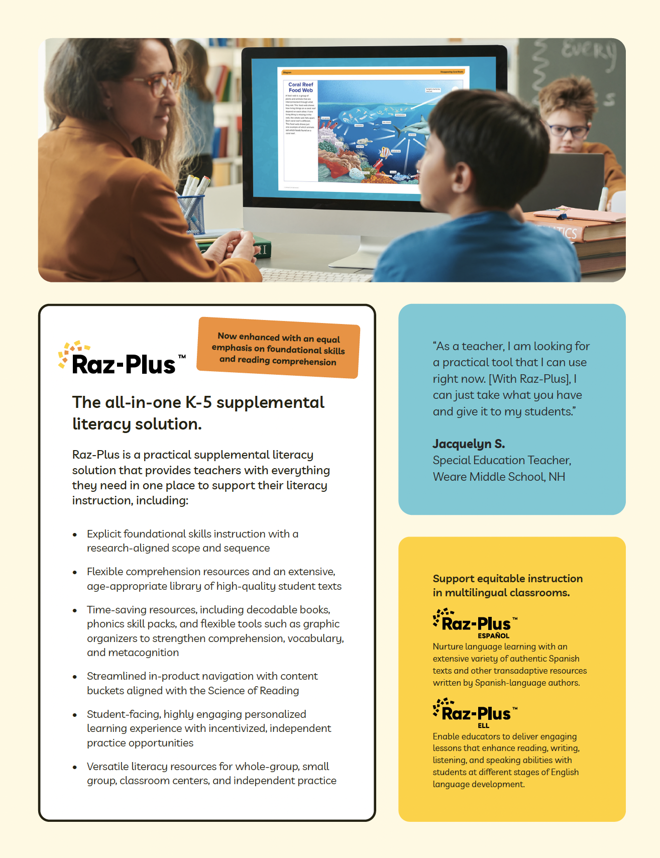 Raz-Plus product brochure — spread 2
