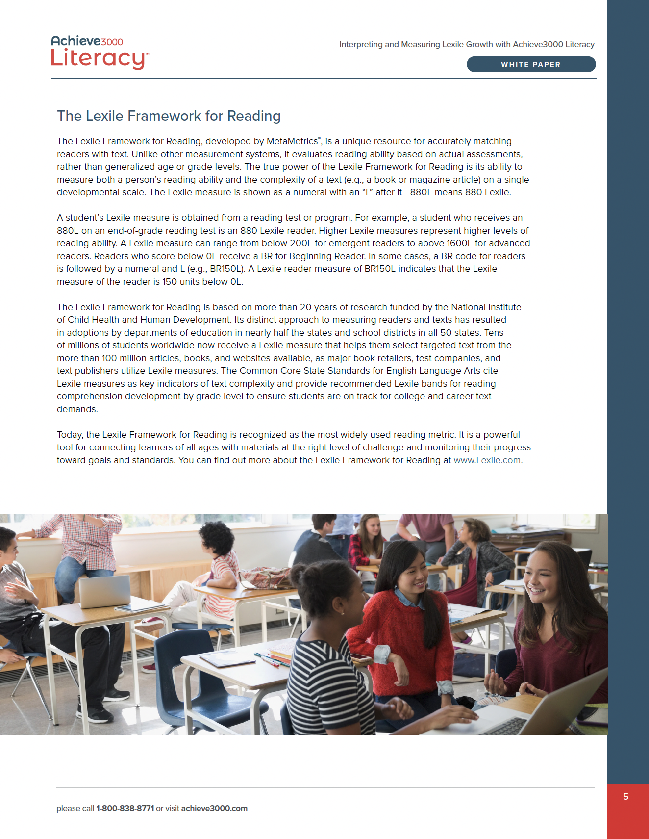 Interpreting and Measuring Lexile Growth whitepaper — spread