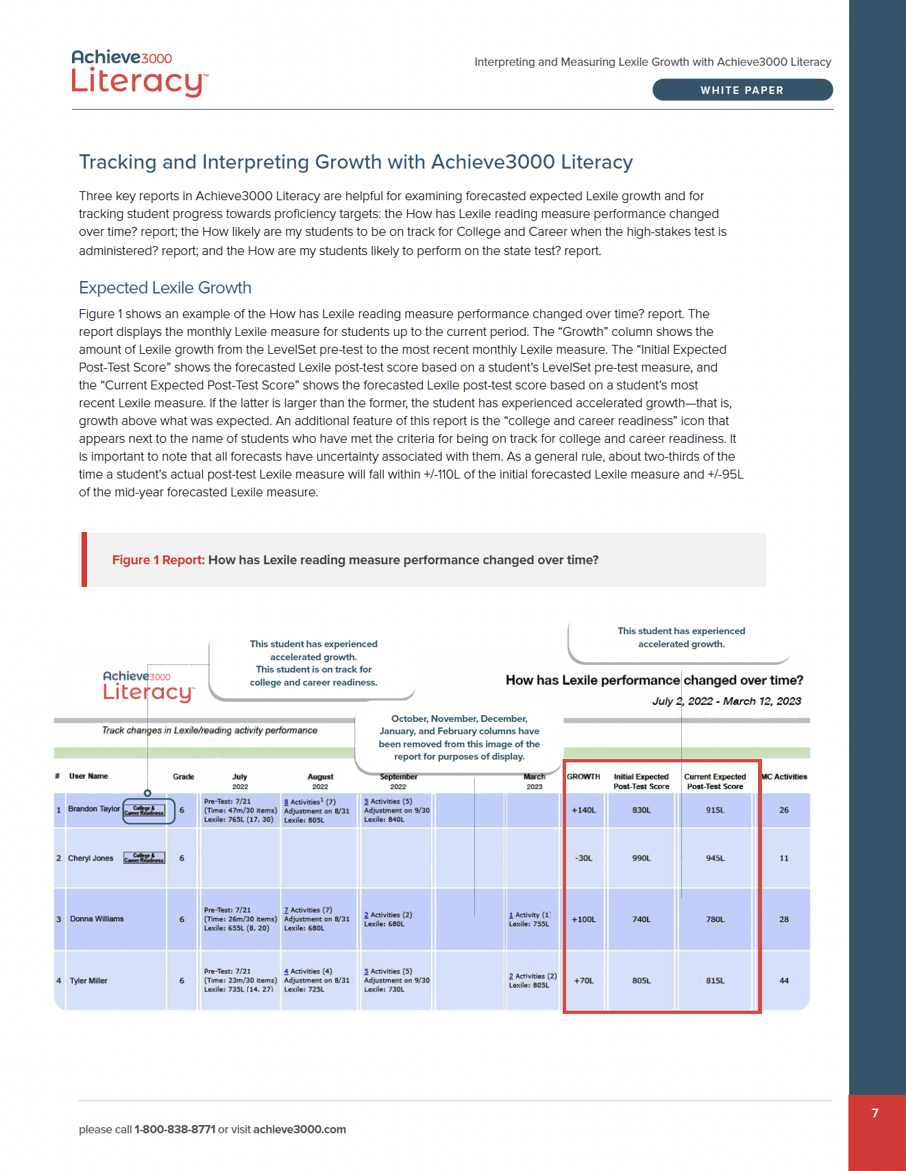 Interpreting and Measuring Lexile Growth whitepaper — spread 2